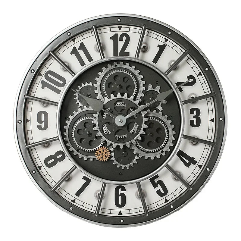 Handcrafted Mechanical Gear Wall Clock – Vintage Steampunk 45 cm Luxury Design