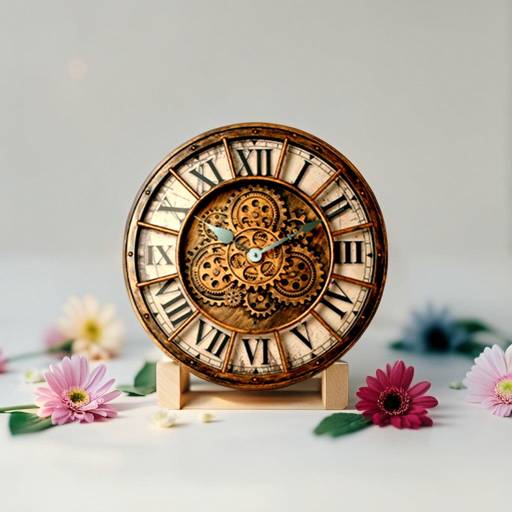 Handcrafted Mechanical Gear Wall Clock – Vintage Steampunk 45 cm Luxury Design