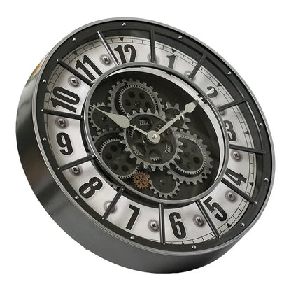 Handcrafted Mechanical Gear Wall Clock – Vintage Steampunk 45 cm Luxury Design