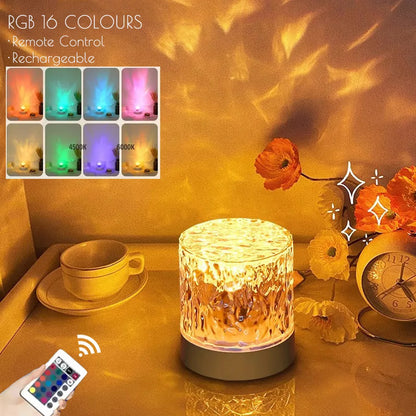 Aurora Ripple Crystal Lamp™ – 16-Color Water Wave Projector