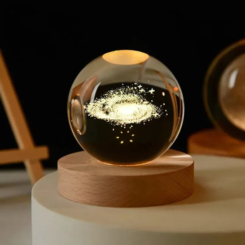 The Galaxy Crystal Orb™ - 3D Laser Engraved Night Light