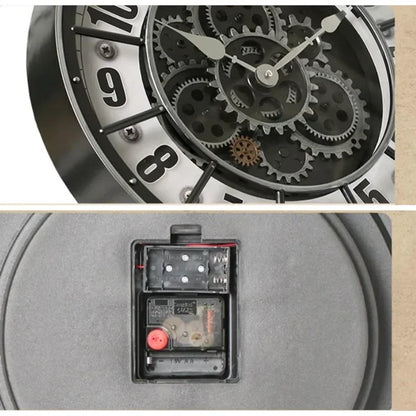 Handcrafted Mechanical Gear Wall Clock – Vintage Steampunk 45 cm Luxury Design