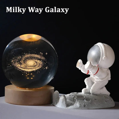 The Galaxy Crystal Orb™ - 3D Laser Engraved Night Light