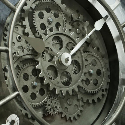 Handcrafted Mechanical Gear Wall Clock – Vintage Steampunk 45 cm Luxury Design
