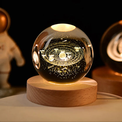 The Galaxy Crystal Orb™ - 3D Laser Engraved Night Light