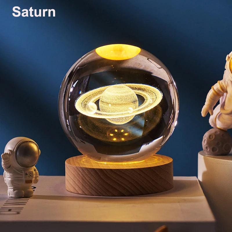 The Galaxy Crystal Orb™ - 3D Laser Engraved Night Light