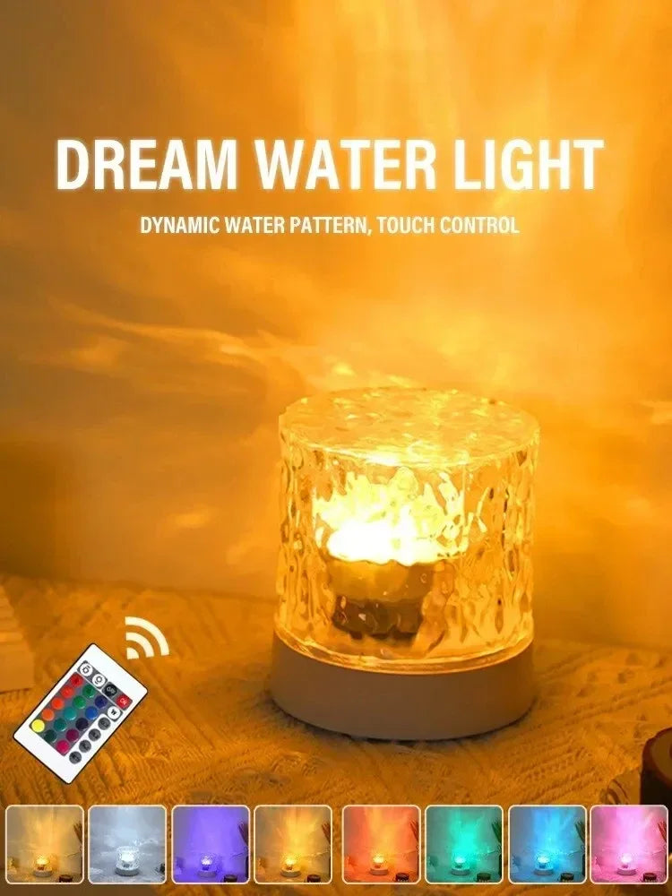Aurora Ripple Crystal Lamp™ – 16-Color Water Wave Projector