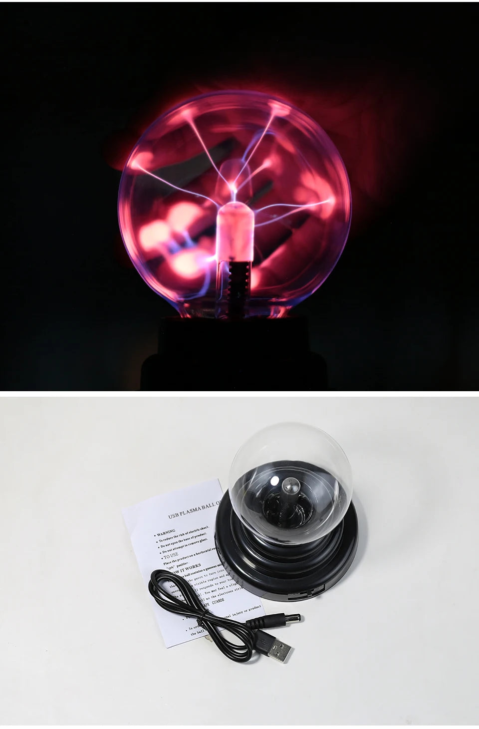 Magic Crystal Plasma Ball Lamp – Touch-Sensitive Electric Globe Desk Light