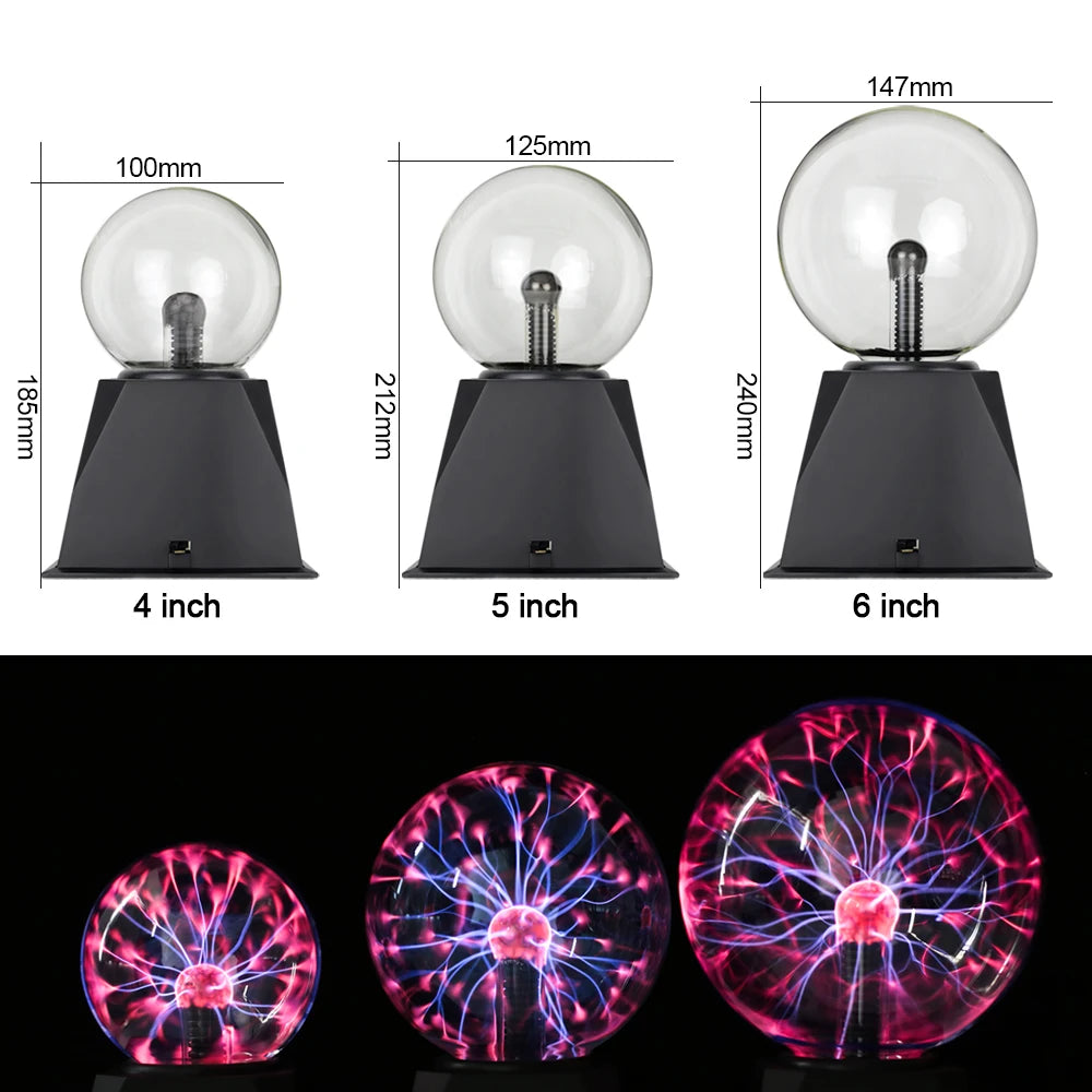 Magic Crystal Plasma Ball Lamp – Touch-Sensitive Electric Globe Desk Light