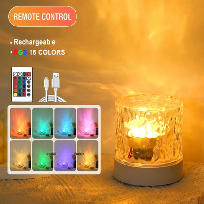 Aurora Ripple Crystal Lamp™ – 16-Color Water Wave Projector