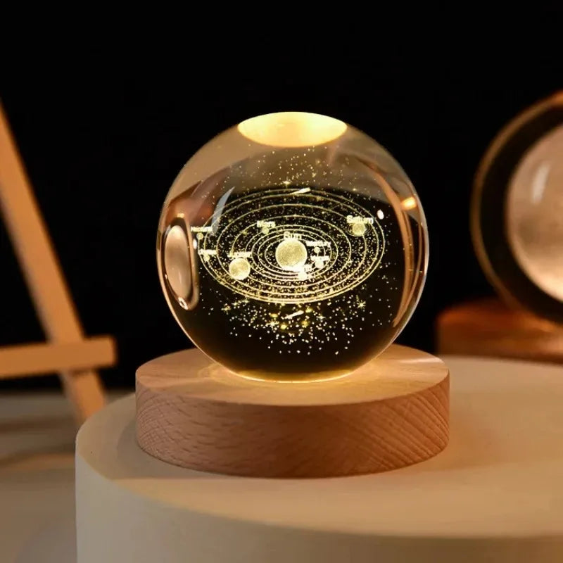The Galaxy Crystal Orb™ - 3D Laser Engraved Night Light