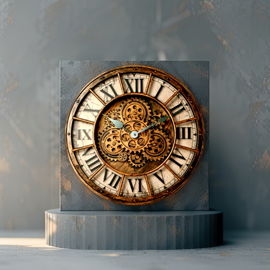 Handcrafted Mechanical Gear Wall Clock – Vintage Steampunk 45 cm Luxury Design